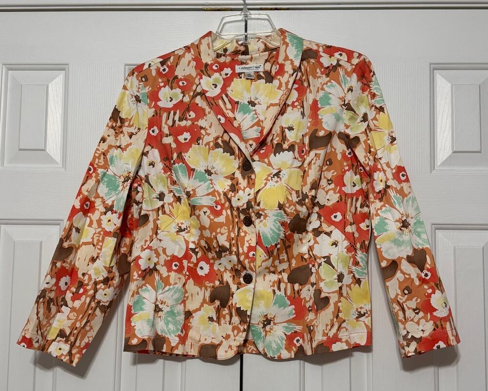 Vintage Coldwater Creek Floral Blazer-Style Jacket, Size PXL